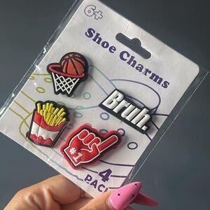 Kids Shoe Charms Set - Red, Black, White
